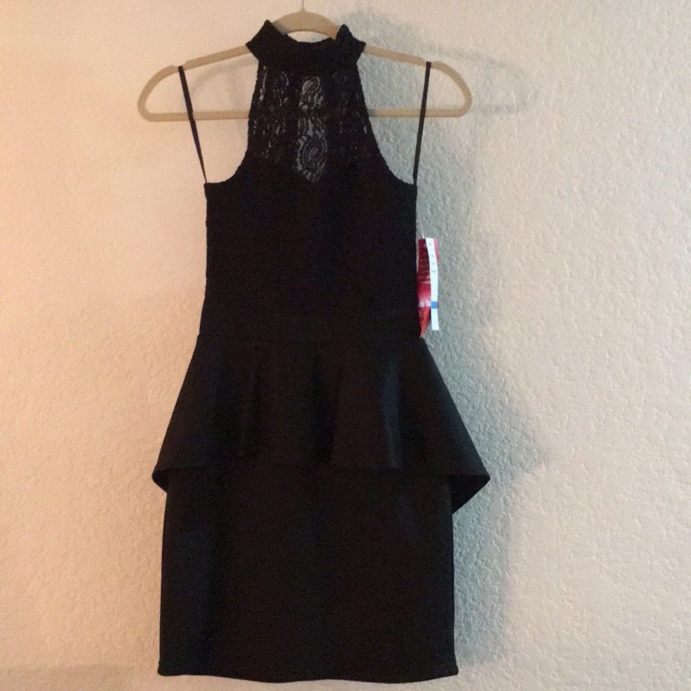 Black peplum dress